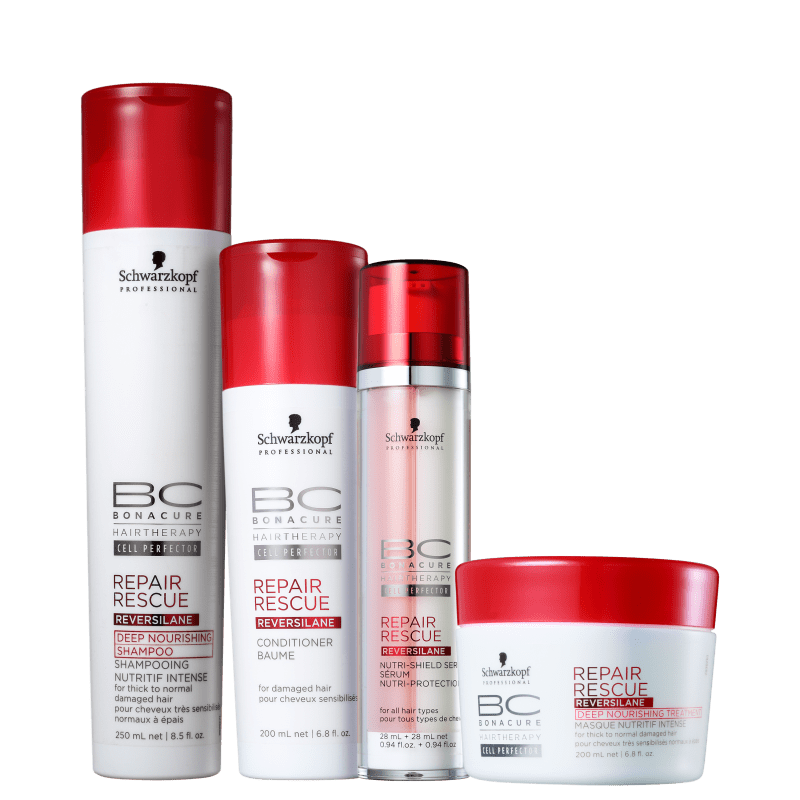 Kit Schwarzkopf Professional BC Bonacure Repair Rescue Reversilane Proteção Completa (4 Produtos)