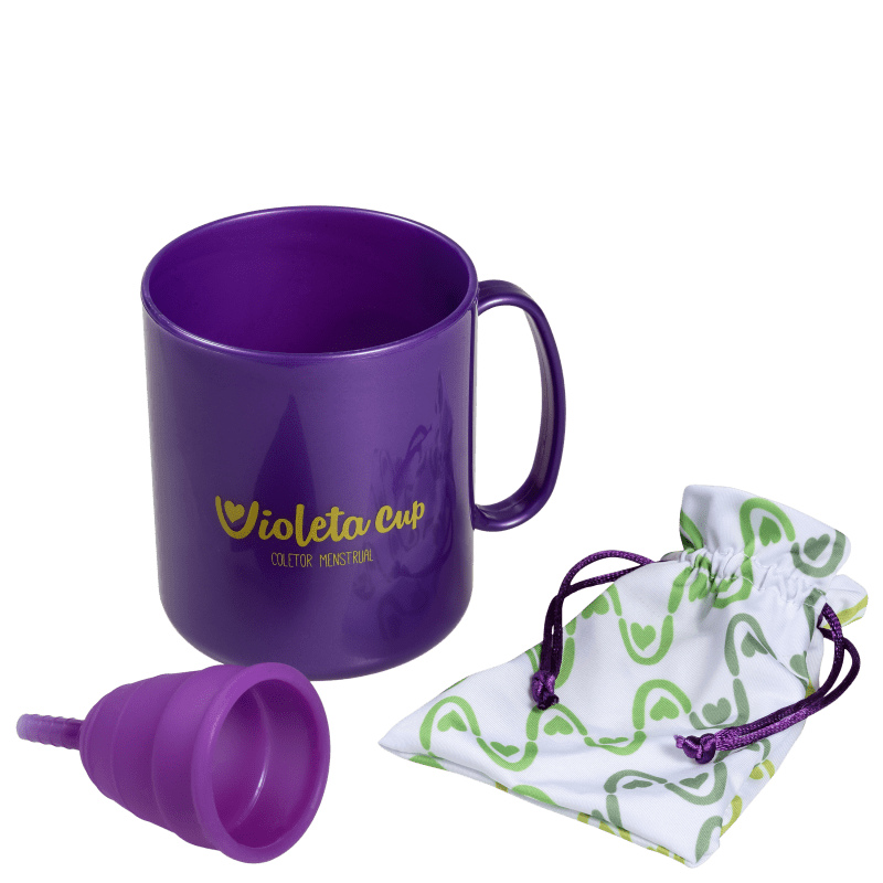 Kit Violeta Cup Violeta Tipo B (-30 anos ou sem filhos) - Coletor Menstrual + Higienizador de Coletor