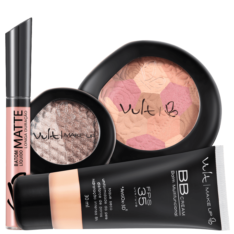 Kit Vult Make Up Multifuncional Baked Rosa FPS 35 (4 produtos)