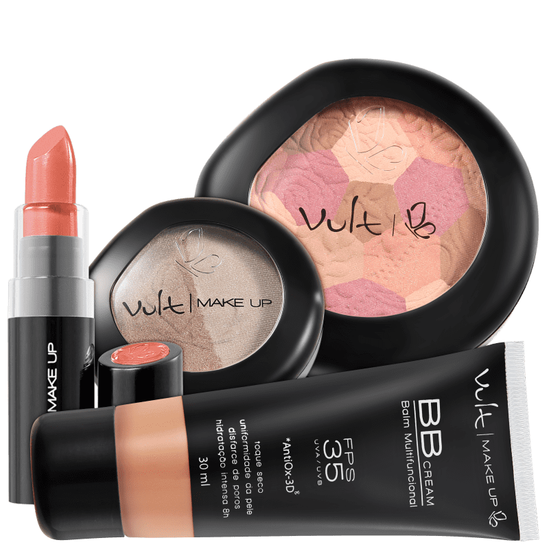 Kit Vult Make Up Multifuncional Moisaco Marrom FPS 35 (4 produtos)