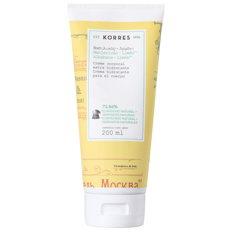 Korres Manjericão-Limão - Creme Hidratante Corporal 200ml