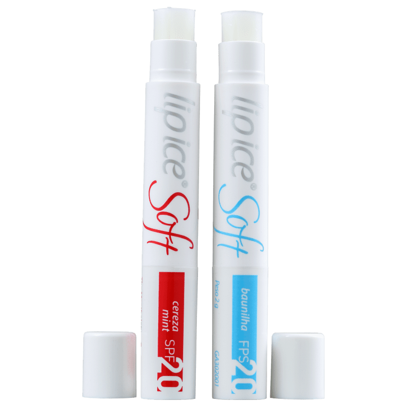 Lip Ice Pack Soft Baunilha e Cereja FPS 20 - Protetor Labial (2 unidades)
