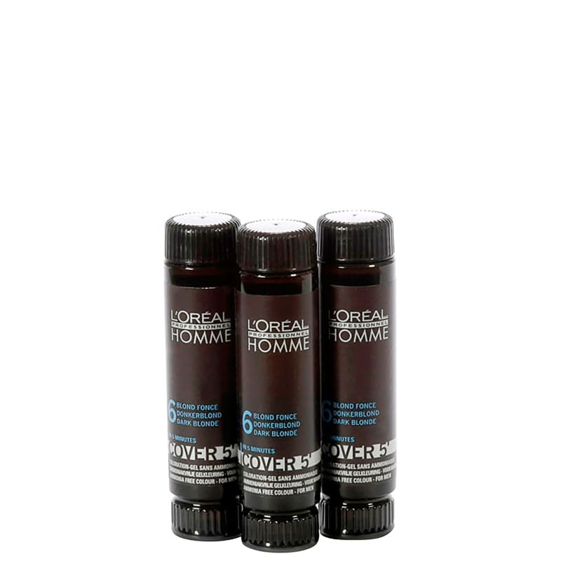 L'Oréal Professionnel Homme Cover 5 Louro Escuro 6 - Coloração 3x50ml