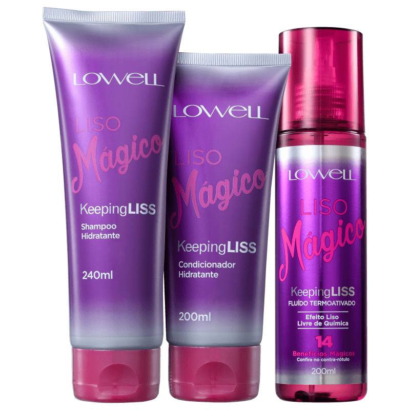 Kit Lowell Keeping Liss Liso Mágico Intenso (3 Produtos)