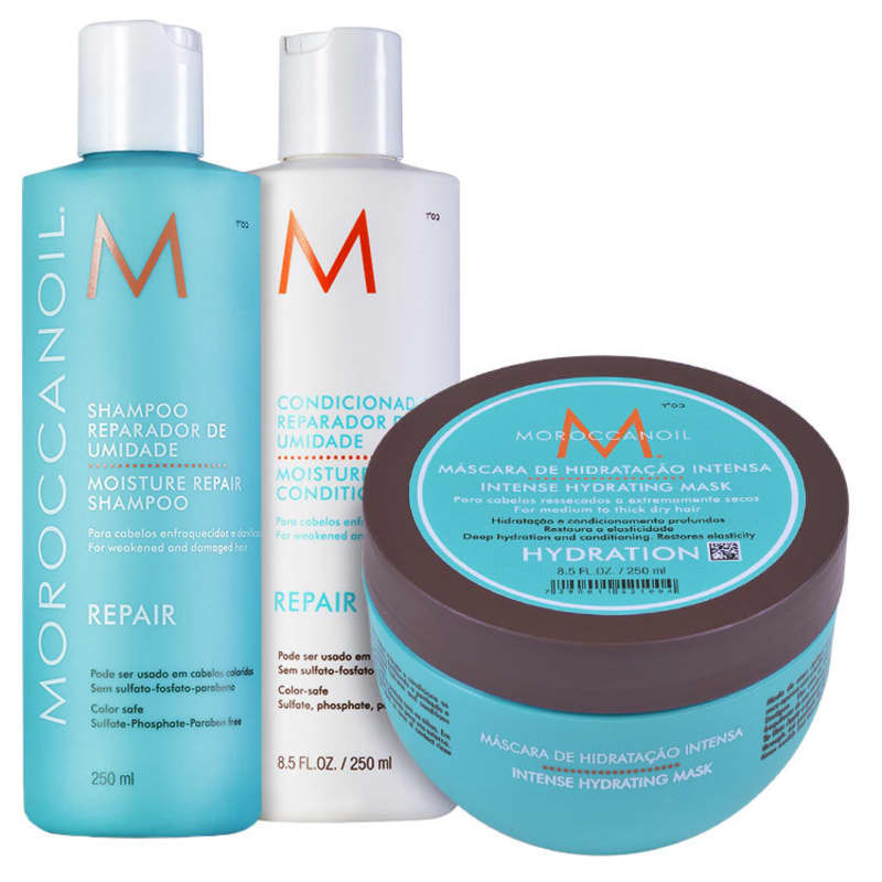 Kit Moroccanoil Repair Hydrating Mask (3 Produtos)
