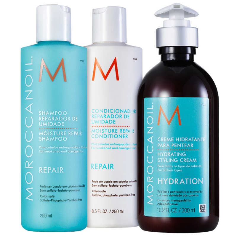 Kit Moroccanoil Repair Hydration Creme (3 Produtos)