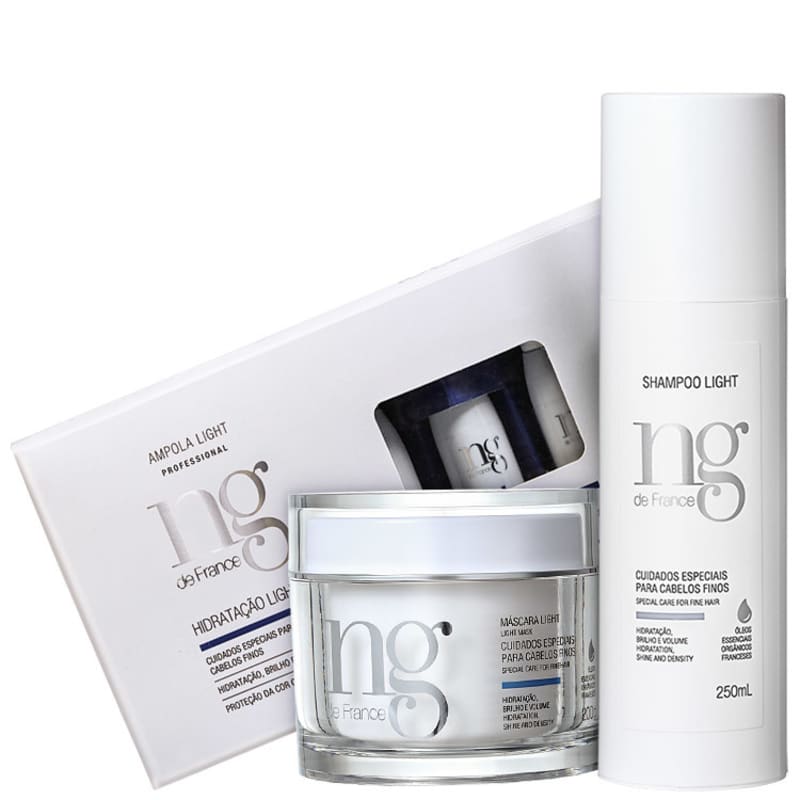 Kit NG de France Light Hidratação Para Cabelos Finos (3 Produtos)