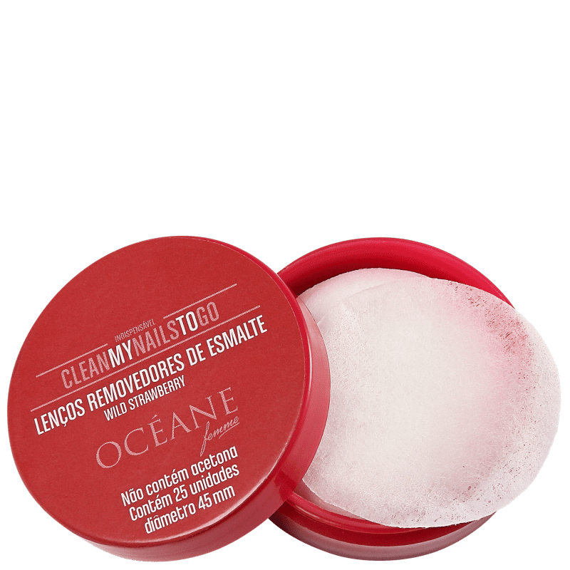 Océane Clean My Nails To Go Wild Strawberry - Lenço Removedor de Esmalte (25 unidades)