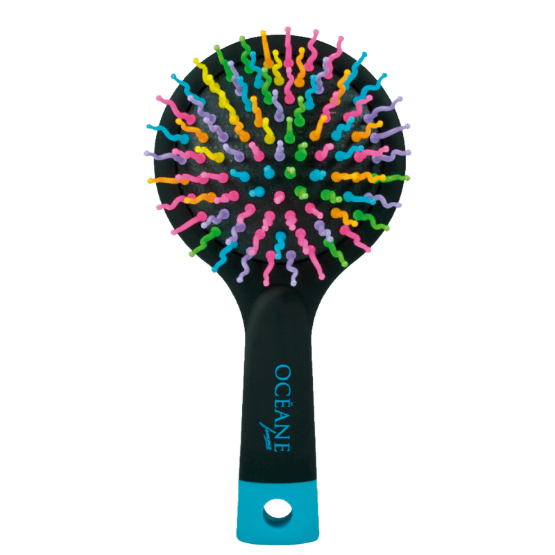 Océane Rainbow Brush Preta - Mini Escova de Cabelo