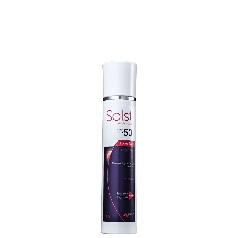 Solst Toque Seco Bege Claro FPS 50 PPD 19.0 - Protetor Solar Facial 55g
