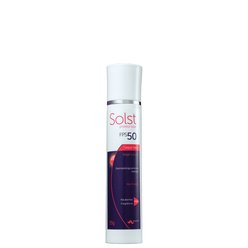 Solst Toque Seco Bege Escuro FPS 50 PPD 19.1 - Protetor Solar Facial 55g