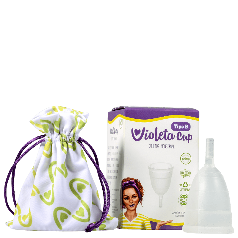 Violeta Cup Transparente Tipo B (-30 anos ou sem filhos) - Coletor Menstrual