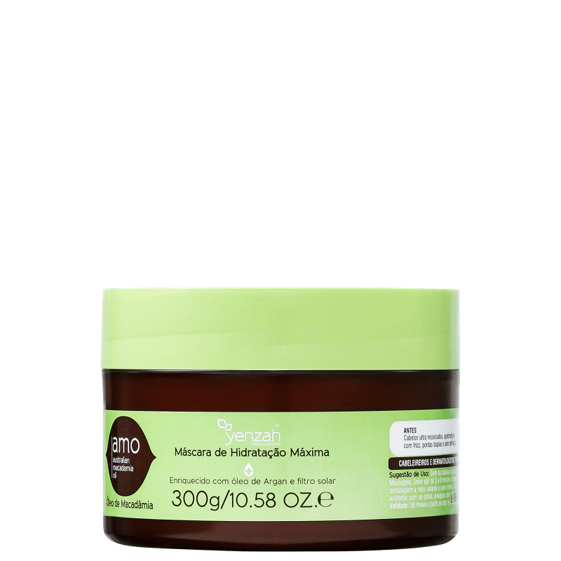 Yenzah Amo Australian Macadamia Oil Máscara de Hidratação Máxima - Máscara 300ml