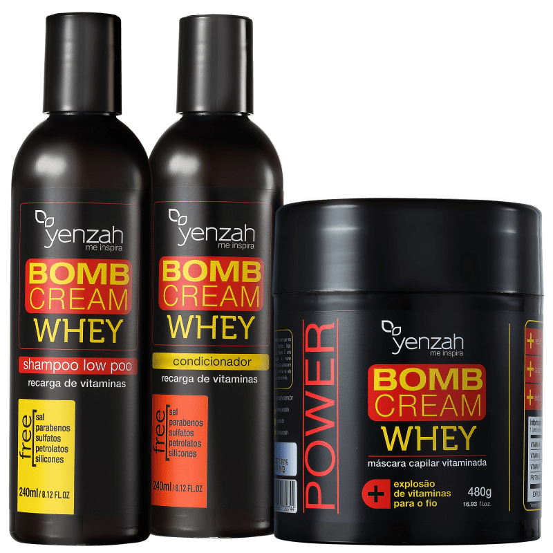 Kit Yenzah Power Whey Bomb Cream Triplo (3 Produtos)