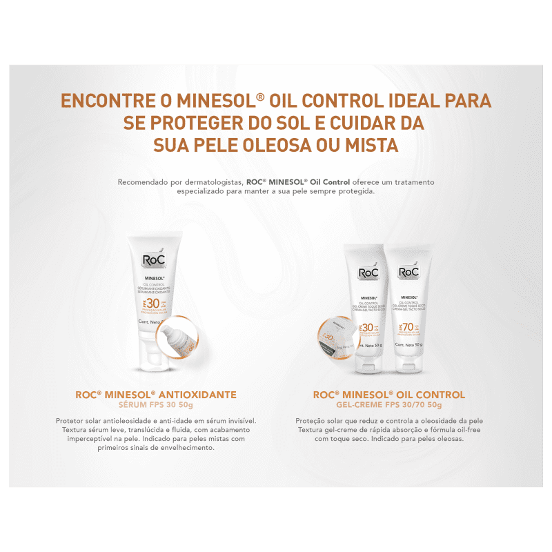 RoC Minesol Oil Control FPS 30 - Protetor Solar Facial 50g
