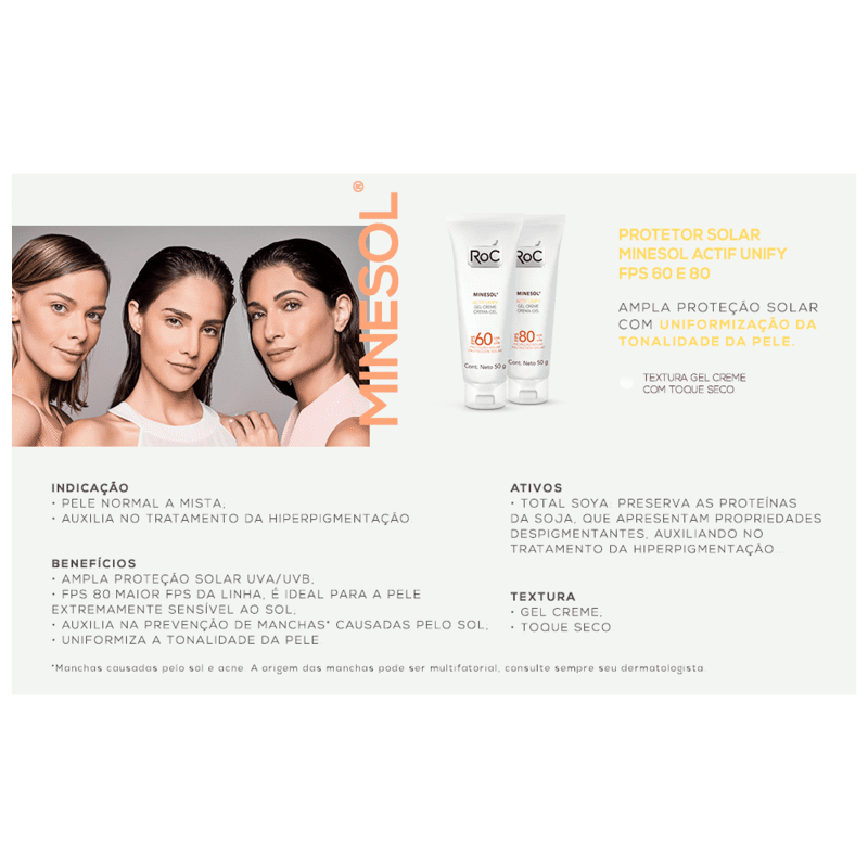 RoC Minesol Actif Unify FPS 30 - Protetor Solar Facial 50g