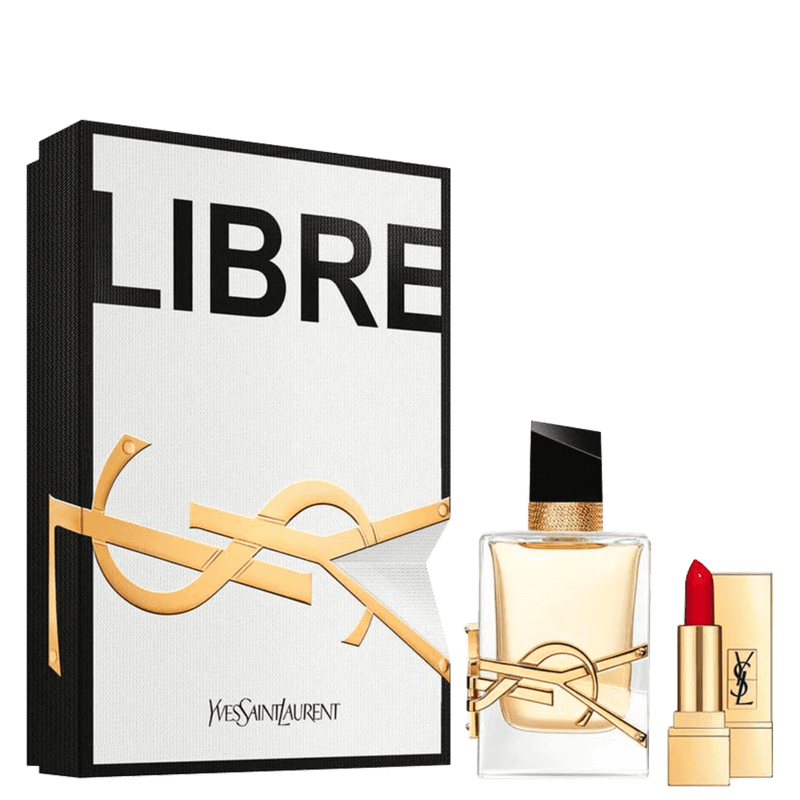 Conjunto Libre Yves Saint Laurent - Eau de Parfum 50ml + Batom Mini Rouge Pur Couture 01