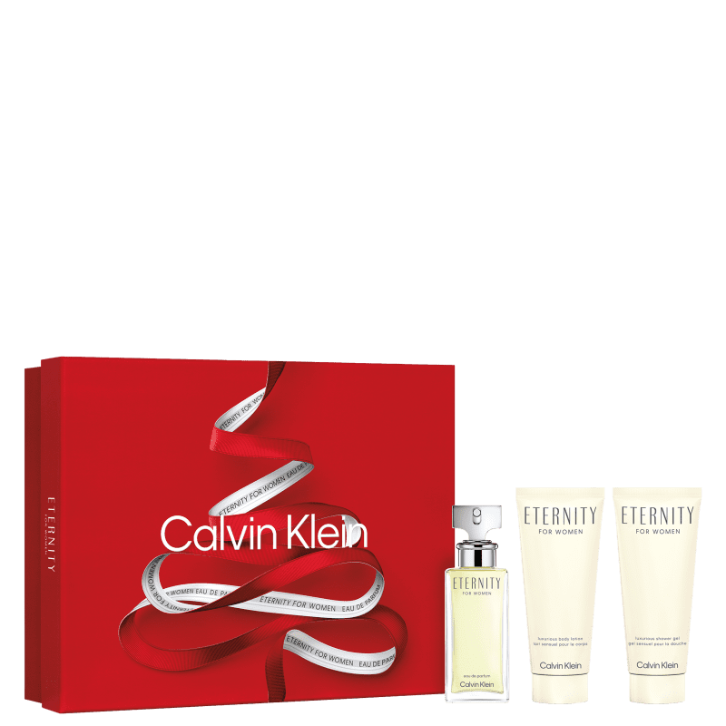 Kit Eternity for Women Calvin Klein Perfume Feminino Eau-de-Parfum 100ml +  Loção Corporal 100ml + Travel Size 10ml - DOLCE VITA