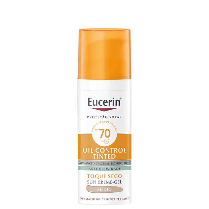 Eucerin Sun Oil Control Tinted FPS 70 Médio - Protetor Solar com Cor 50g Menor preço em Eucerin Sun Oil Control Tinted FPS 70 Médio - Protetor Solar com Cor 50g