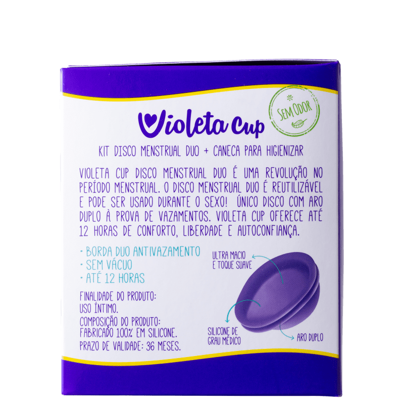 A Violeta Cup tem Coletores Menstruais e Discos Menstruais para