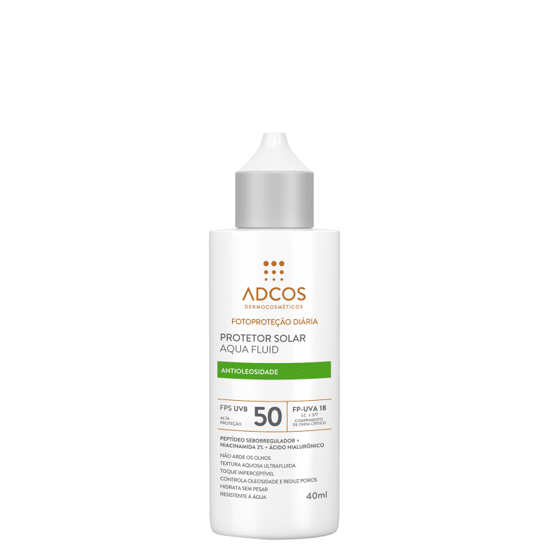Adcos Fotoproteção Diária Aqua Fluid FPS50 Incolor - Protetor Solar Facial 40ml Menor preço em Adcos Fotoproteção Diária Aqua Fluid FPS50 Incolor - Protetor Solar Facial 40ml