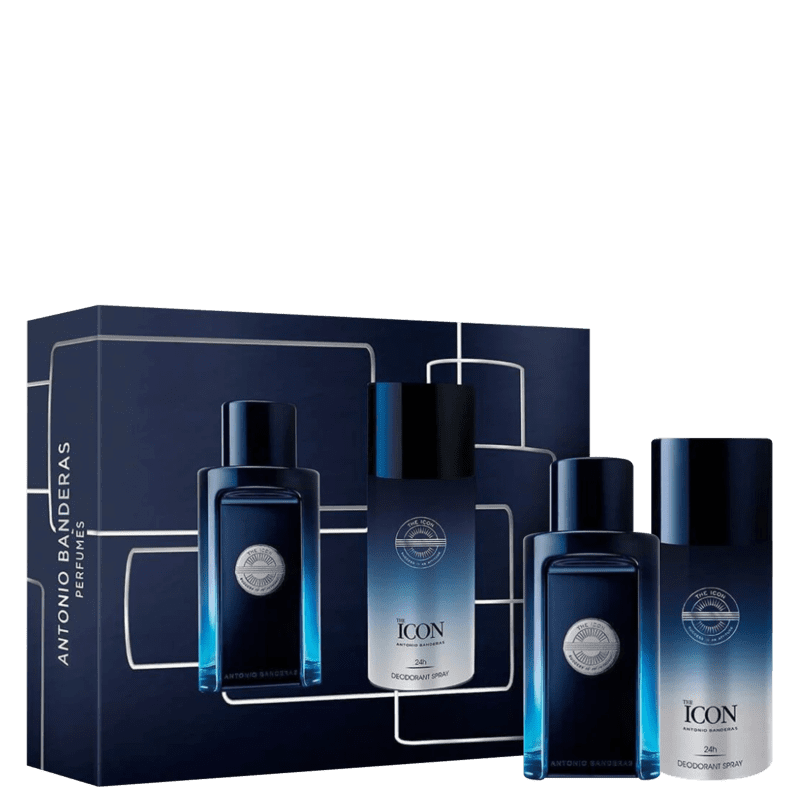 Conjunto The Icon Banderas Masculino - Eau de Toilette 100ml + Desodorante150ml Menor preço em Conjunto The Icon Banderas Masculino - Eau de Toilette 100ml + Desodorante150ml
