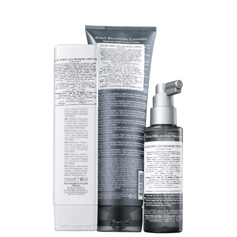 Kit L'Anza Healing Remedy Scalp Balancing Cleanser de Tratamento (3 Produtos)