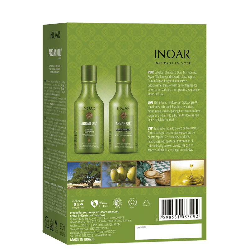 Kit Inoar Argan Oil System 2 Produtos | Beleza na Web