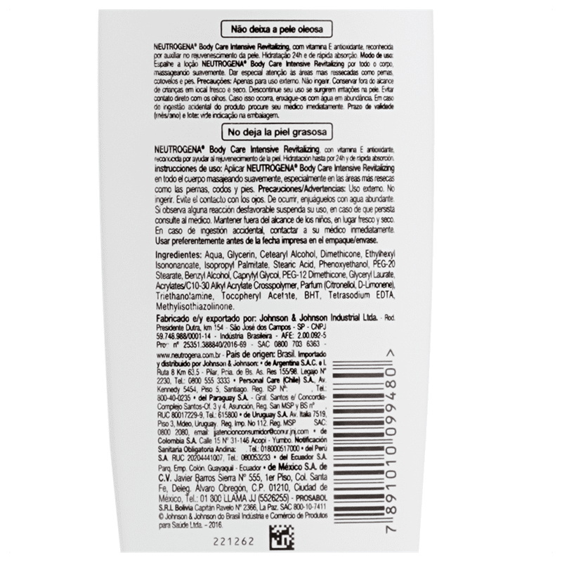 Neutrogena Body Care Intensive Revitalizing - Creme Hidratante Corporal 200ml