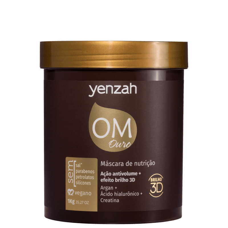 Yenzah OM Ouro Desmaia Fios - Máscara de Hidratação 1000g