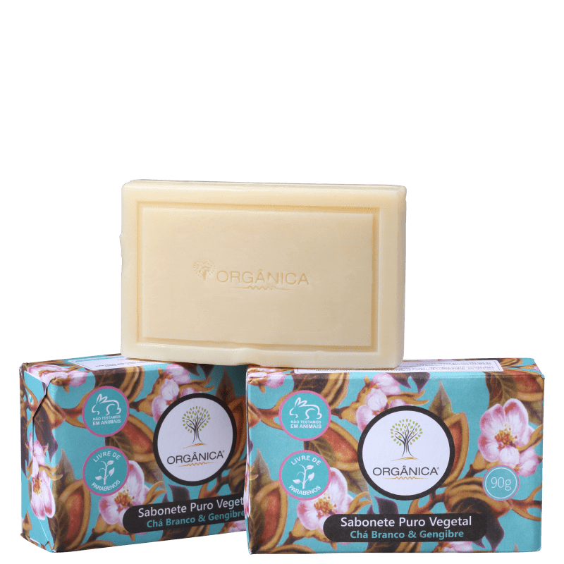Kit Orgânica Chá Branco e Gengibre - Sabonetes em Barra 3x90g