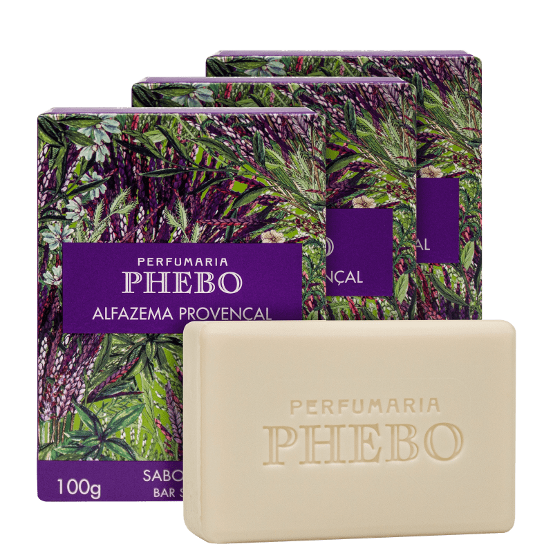 Kit Phebo Mediterrâneo Alfazema Provençal - Sabonetes em Barra 3x100g Menor preço em Kit Phebo Mediterrâneo Alfazema Provençal - Sabonetes em Barra 3x100g