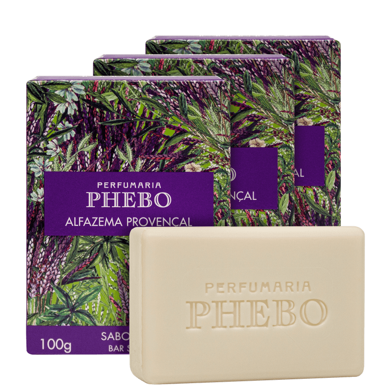 Kit Phebo Mediterrâneo Alfazema Provençal - Sabonetes em Barra 3x100g