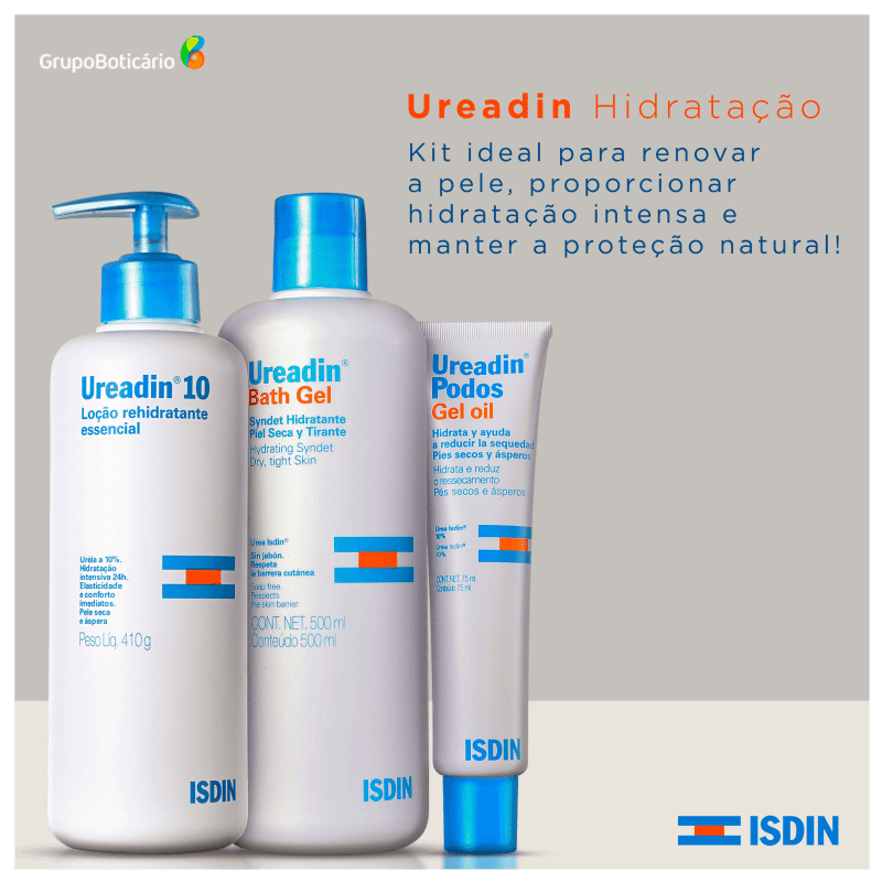 Kit ISDIN Ureadin Hidratação Pele Seca (3 produtos)