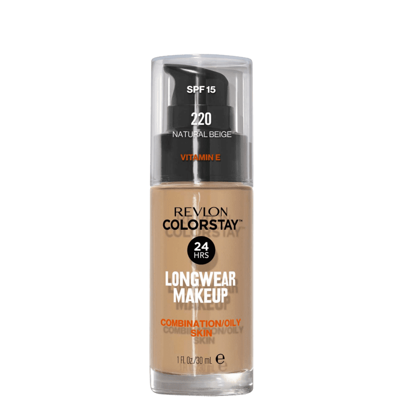 Revlon ColorStay 24 Horas Pele Mista à Oleosa FPS15 220 Natural Beige - Base Líquida 30ml Menor preço em Revlon ColorStay 24 Horas Pele Mista à Oleosa FPS15 220 Natural Beige - Base Líquida 30ml