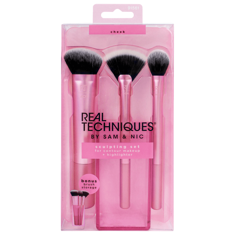 Kit de Pincéis Real Techniques Sculpting Set (3 Pincéis + Porta-Pincéis)