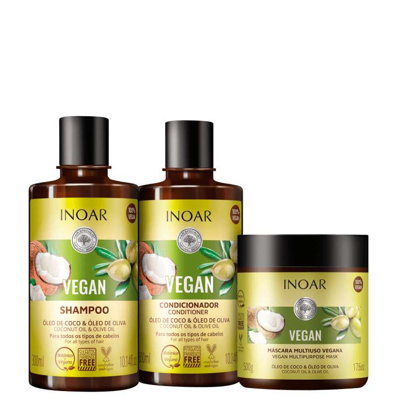 Kit Inoar Vegan Tratamento (3 Produtos) Menor preço em Kit Inoar Vegan Tratamento (3 Produtos)