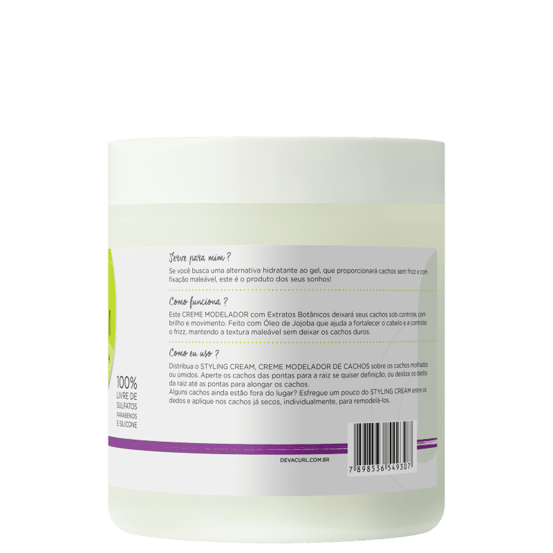 Creme Deva Curl Styling Cream Modelador 500g Beleza na 