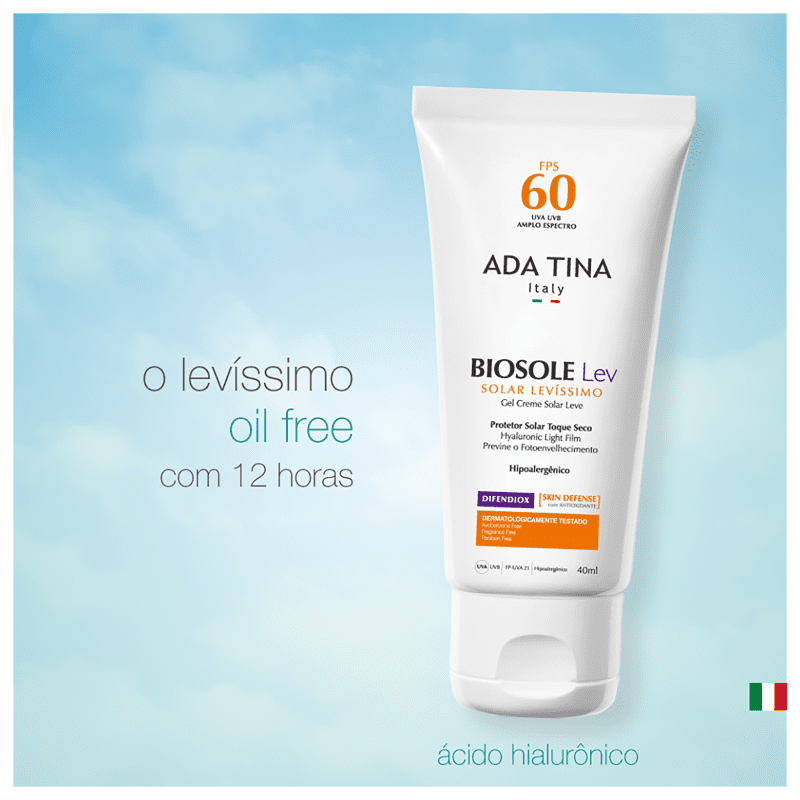 Ada Tina Biosole Lev FPS 60 - Protetor Solar Facial 40ml