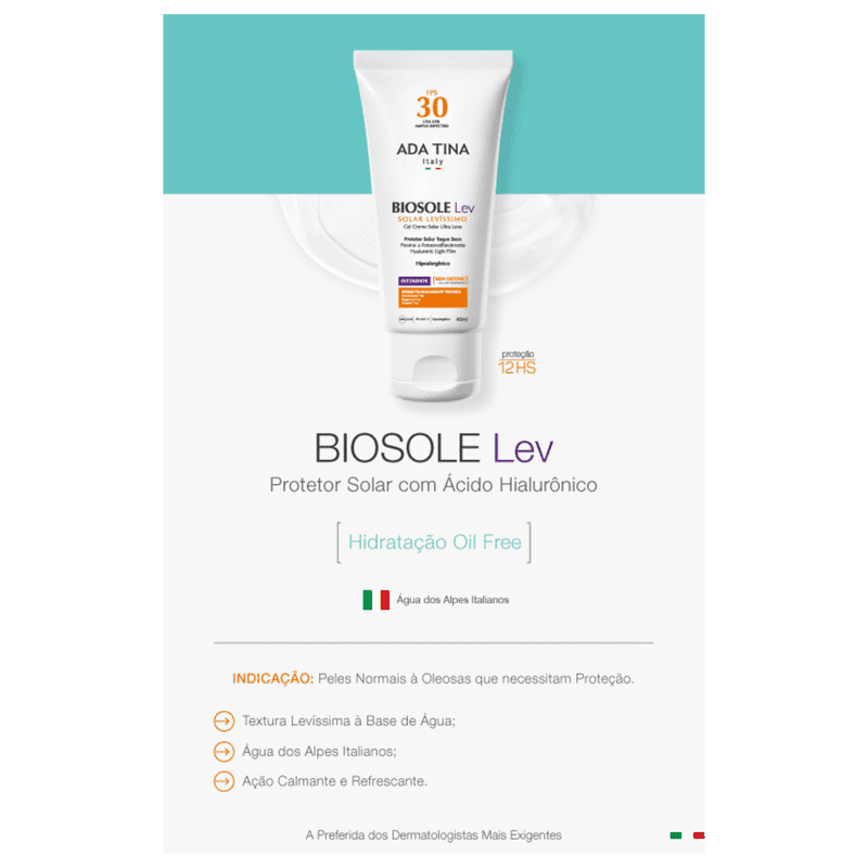Ada Tina Biosole Lev FPS 30 - Protetor Solar Facial 40ml