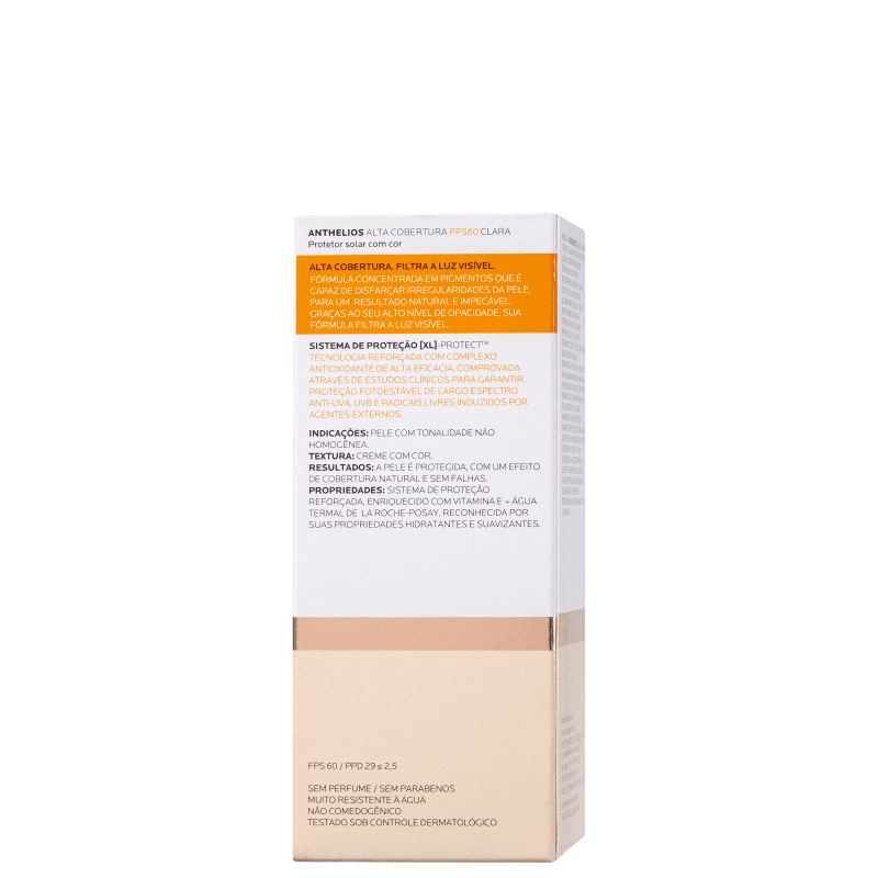La Roche-Posay Anthelios Alta Cobertura FPS60 Cor Clara - Protetor Solar Facial 40ml