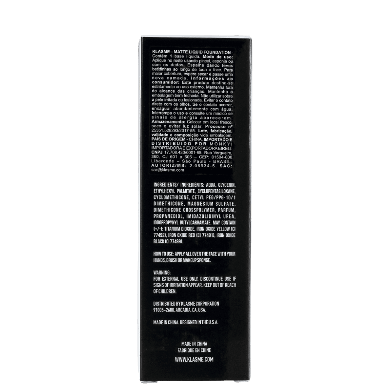 Klasme Matte F002 - Base Líquida 35g