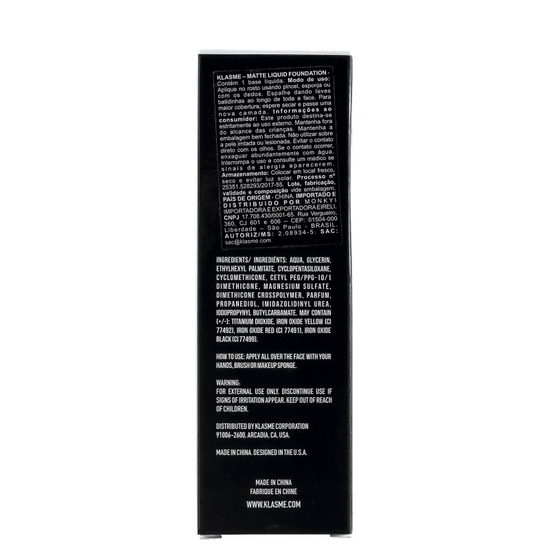 Klasme Matte F006 - Base Líquida 35g