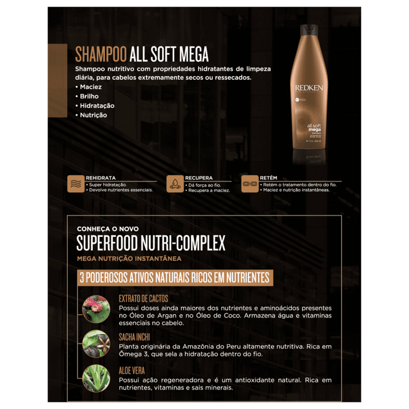 Kit Redken All Soft Mega Duo (2 Produtos)