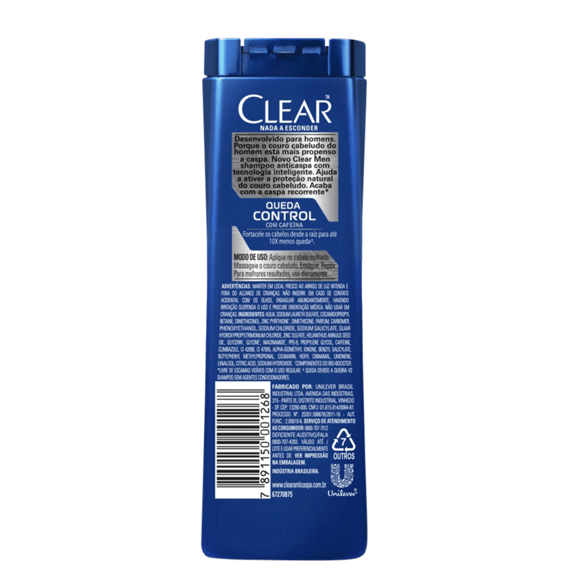 Shampoo Anticaspa Clear Queda Control 400ml