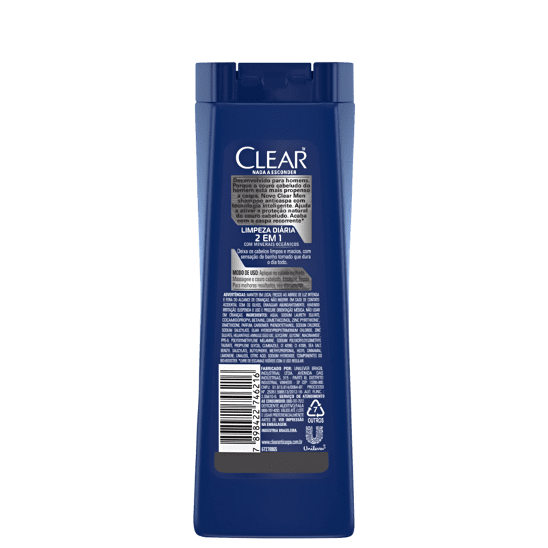 Shampoo Anticaspa Clear Limpeza Diária 2 em 1 200ml