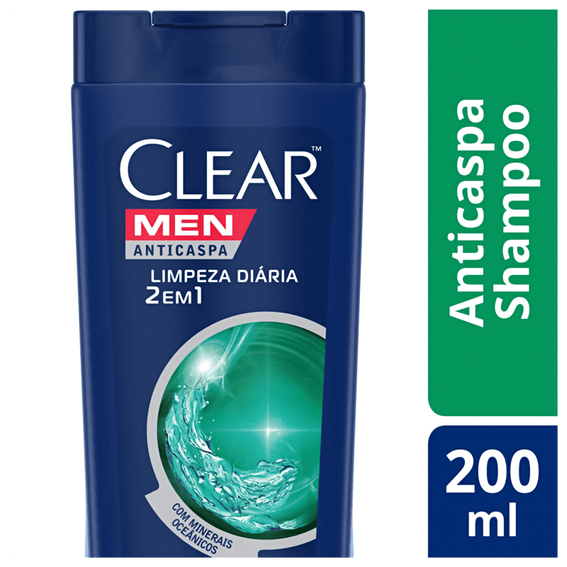 Shampoo Anticaspa Clear Limpeza Diária 2 em 1 200ml