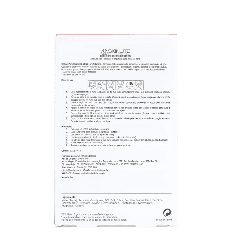 Skinlite Nose Pore Cleansing Strips - Adesivo Removedor de Cravos (6 unidades)