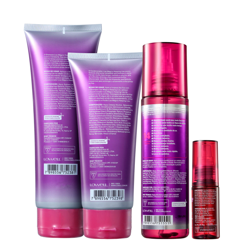 Kit Lowell Keeping Liss Liso Mágico Full (4 Produtos)