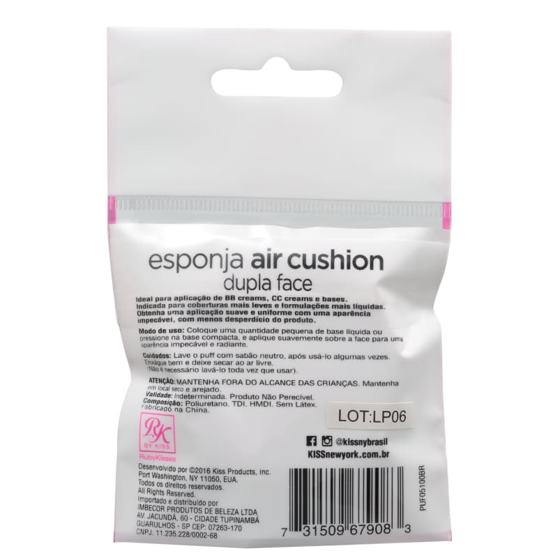 Kiss New York Ruby Kisses Air Cushion Dupla Face - Esponja para Maquiagem 6g